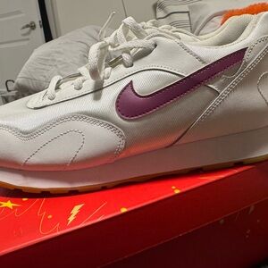 Nike White and Purple Athletic Shoes